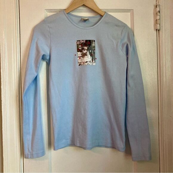Old Navy Other - Vintage Old Navy Kids Blue Long Sleeve Tee with Christmas Puppy Design